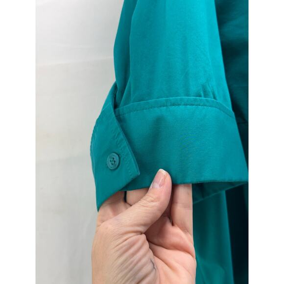 Worthington women stretch 2X blouse button up - Picture 2 of 8